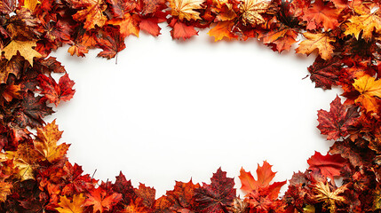 Poster - autumn-themed rectangular frame border illustration with a white background, a simple and clean desi