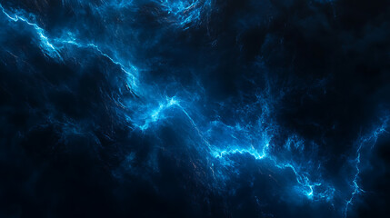 Poster - Lightning, blue lightning background, black and dark background, dark abstract background, blue lightnings, electric lightings