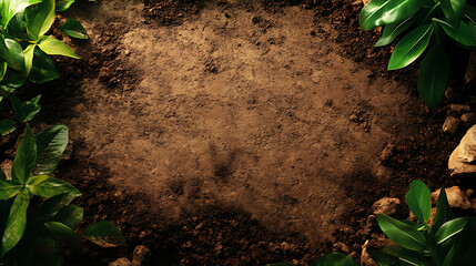 Poster - Soil dirt background isolated on white border frame