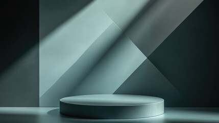 Aufkleber - Abstract background featuring a geometric podium design for product showcase 3D rendering