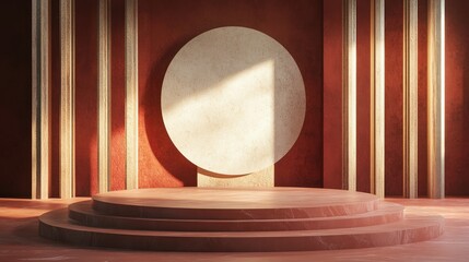 Poster - Abstract podium mockup for an award ceremony concept 3D rendering