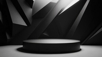 Poster - 3D black geometric podium display
