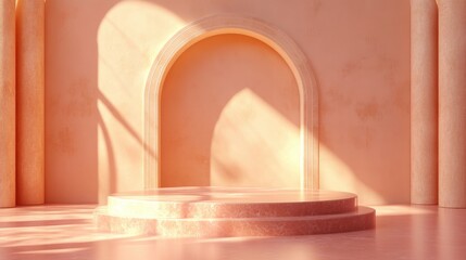Poster - Elegant background featuring a pedestal and showcase 3D illustration