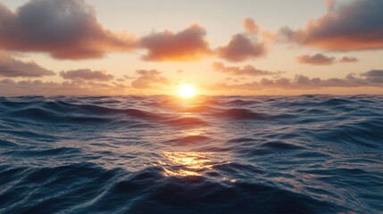 Aufkleber - Stunning and uplifting 3D ocean sunrise scene