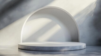 Poster - Minimalist podium studio backdrop for product showcasing Abstract background scene rendered in 3D for product promotion