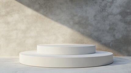 Poster - 3D render of a white podium display