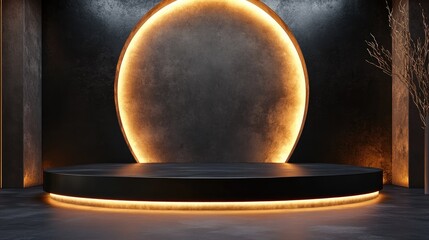 Poster - Sleek 3D podium design render for presentations