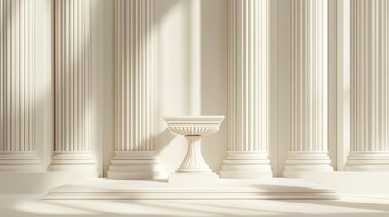 Poster - Elegant backdrop featuring a pedestal and display case 3D illustration 3D rendering