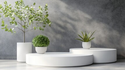 Poster - 3D render of a white podium display