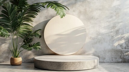 Poster - Empty podium with a blank product display backdrop 3D rendering