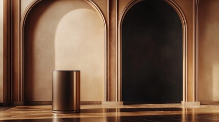 Poster - Elegant background featuring a pedestal and a showcase 3D illustration