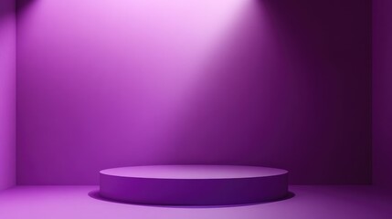 Poster - Purple podium with a solid color background and studio lighting featuring a clean modern minimal mockup presentation Suitable platform for web and advertising use showcasing internet products 3D r