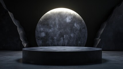 Aufkleber - Abstract background featuring a geometric podium design for product showcase 3D rendering