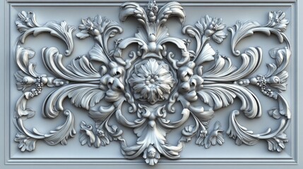 Poster - Unique 3D rendering of a decorative wall panel for interior design