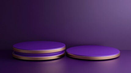 Poster - Purple podium for showcasing products 3D rendering