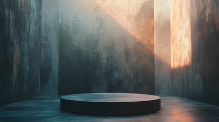 Aufkleber - Abstract background featuring a podium and wall scene created through 3D illustration and rendering