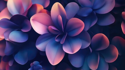 Aufkleber - Abstract composition featuring numerous rotating petals in 3D