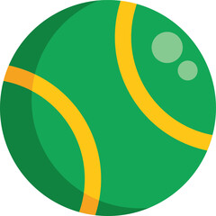 Poster - green tennis ball with yellow stripes, for playing sports on court or field
