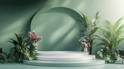 Poster - Stylish podium display for product showcase 3D rendering