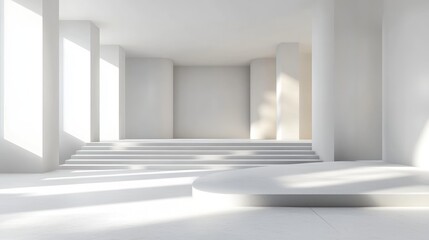 Poster - Empty stage featuring interior architecture 3D rendering Digital artwork created on a computer