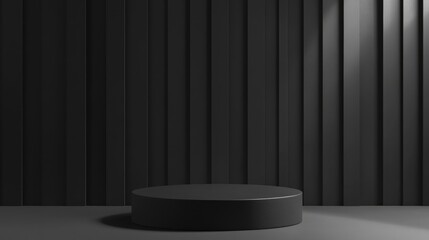 Poster - Minimalistic podium scene for mock up presentation with ample copy space featuring a 3D rendered abstract background design