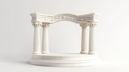 Poster - Empty podium 3D illustration on a white background ideal for graphic design concepts