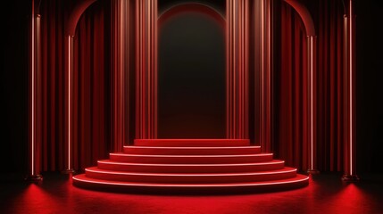 Aufkleber - 3D rendered illustration of a podium background