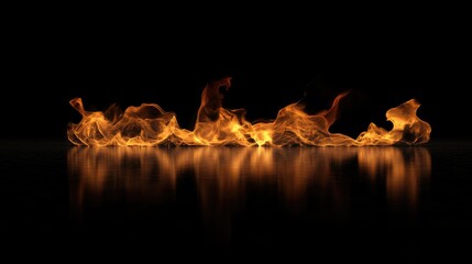Poster - 3D rendering of fire flames on a black background for premium product presentation or business finance