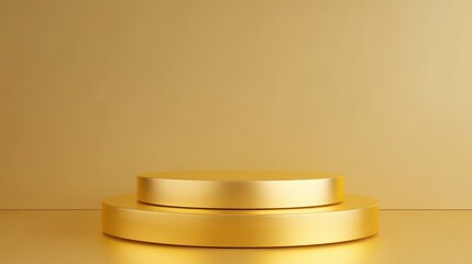 Poster - 3D rendering of an abstract gold podium for product presentation backdrop