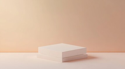 Aufkleber - 3D rendering of a white square podium with a plain background for product promotion minimalist design