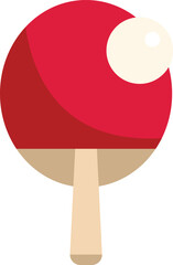 Poster - simple illustration of a red table tennis racket with a white ball, perfect for sports or game relat