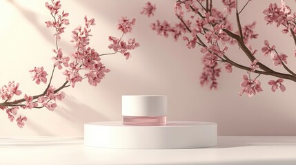 Aufkleber - Minimalist backdrop for showcasing products and cosmetics 3D rendered illustration