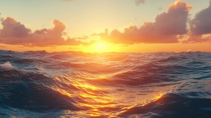 Aufkleber - Stunning and uplifting 3D ocean sunrise scene