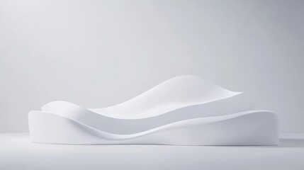 Poster - 3D rendering of an abstract white shape podium ideal for displaying beauty products against a clean white backdrop
