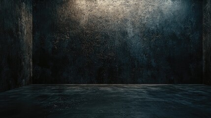 Aufkleber - Dark industrial interior with a concrete wall suitable for product presentations 3D rendering of an empty abstract space for display purposes