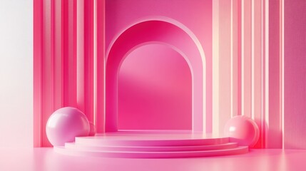 Aufkleber - Abstract geometric backdrop for showcasing products 3D rendering
