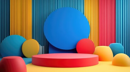 Aufkleber - 3D rendered abstract podium for product display backdrop