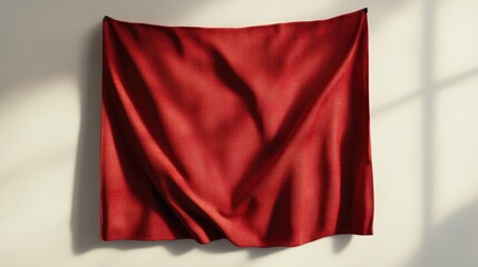 Wall Mural - Red fabric covered blank board isolated on a white background 3D rendering