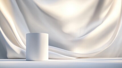 Poster - White cylinder with an abstract modern background 3D model mockup 3D illustration