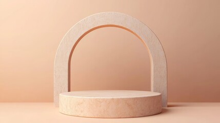 Poster - Minimalist abstract background with a pedestal 3D illustration and rendering