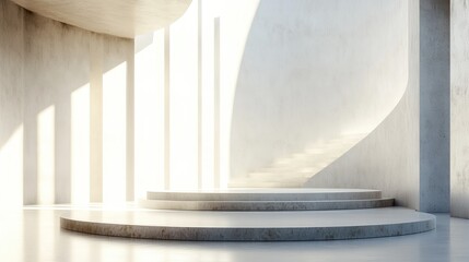 Poster - Empty stage featuring interior architecture 3D rendering Digital artwork created on a computer