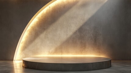 Aufkleber - Abstract background featuring a podium and wall 3D illustration 3D rendering