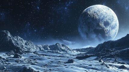 Poster - Space environment prepared for character composition 3D rendering