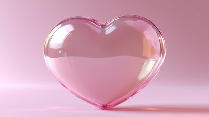 Poster - 3D rendering of a pink heart shape for Valentine s Day