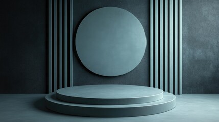 Poster - 3D podium background with an empty product display shelf