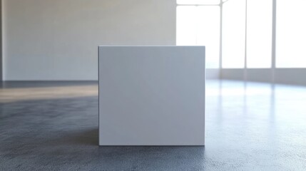 Aufkleber - Blank White Cube Display in 3D Render