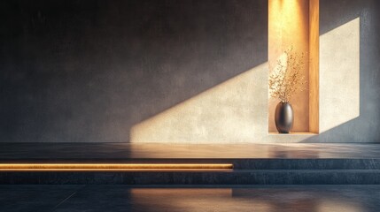 Fototapete - Sleek contemporary 3D rendering of a podium for design purposes