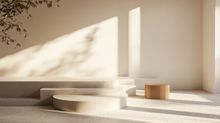 Poster - Minimalist 3D rendering podium for showcasing products 6