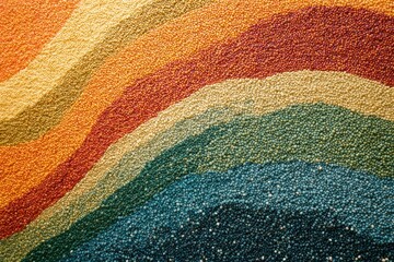 Aufkleber - Colorful beans, lentils, and seeds create a striking abstract pattern resembling flowing waves of vibrant hues. Generative AI