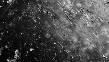 Poster - Abstract Black and White Scratched Surface Texture